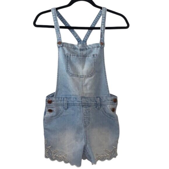 Denim Overalls With Embroidered Hem & Pockets Cat & Jack Size L - Picture 1 of 6